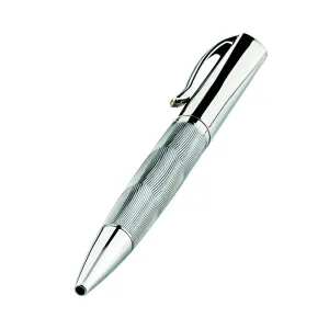 Blue Ballpoint pen with Carved Lines and Painted Oil