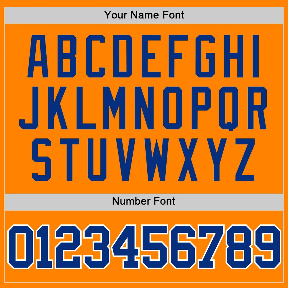 Custom Bay Orange Royal-White Authentic Basketball Jersey