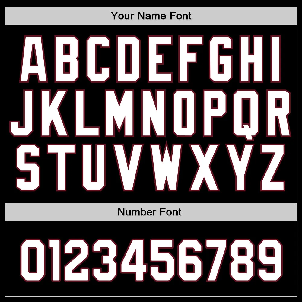 Custom Black White-Crimson Authentic Baseball Jersey