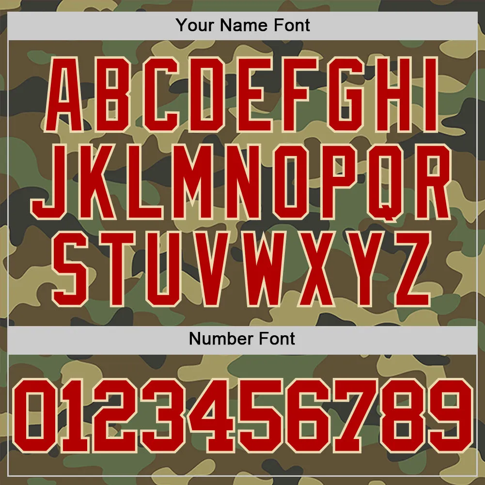 Custom Camo Red-Cream Authentic Salute To Service Basketball Jersey