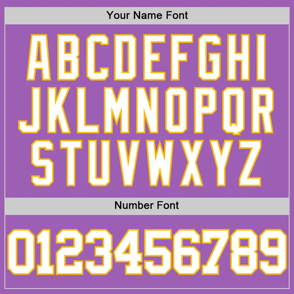 Custom Medium Purple White-Gold Authentic Basketball Jersey