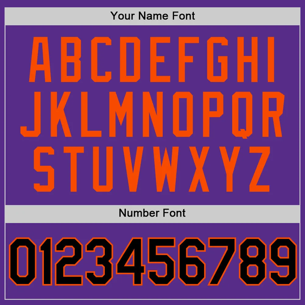 Custom Purple Black-Orange Authentic Throwback Basketball Jersey