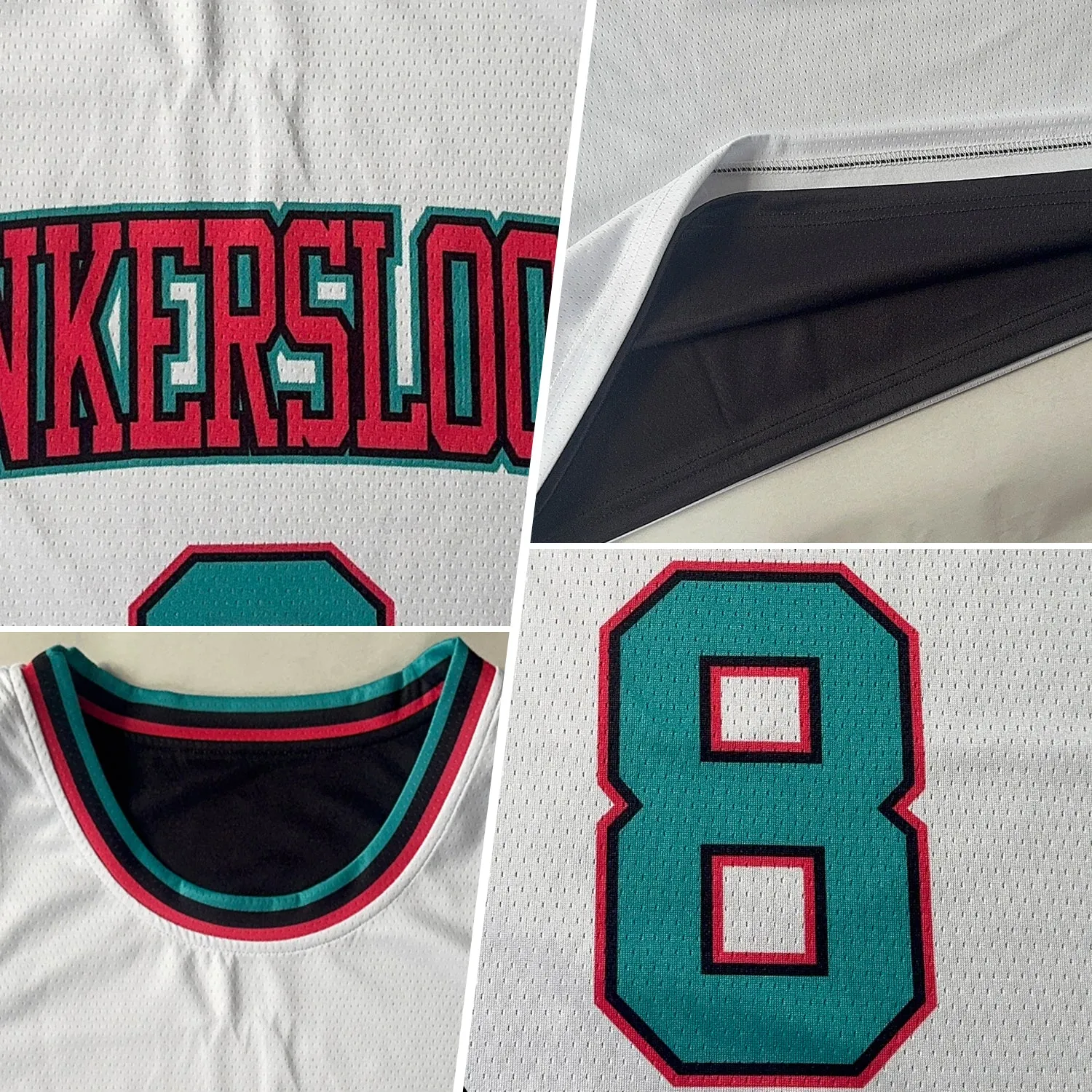 Custom Reversible Black Neon Pink-Aqua Double Side Basketball Jersey