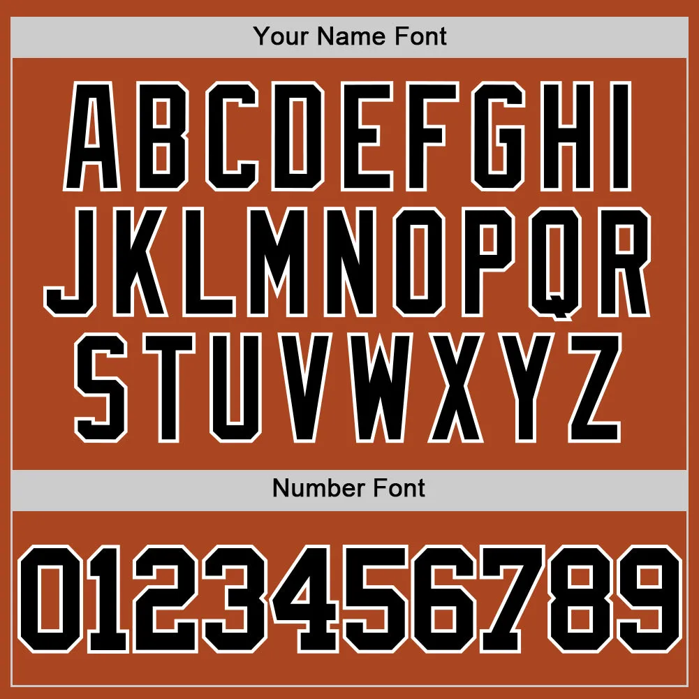 Custom Texas Orange Black-White Authentic Basketball Jersey