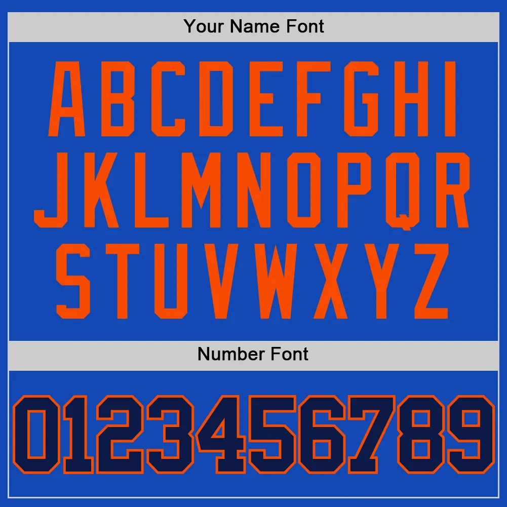 Custom Thunder Blue Navy-Orange Authentic Basketball Jersey