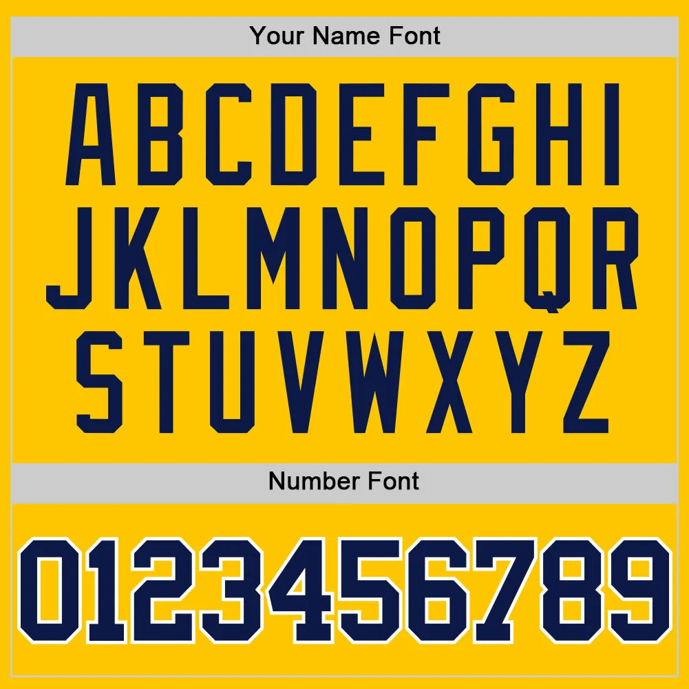 Custom Yellow Navy-White Authentic Basketball Jersey