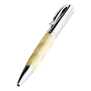 Goldtone Ballpen with Carved Lines and Painted Oil