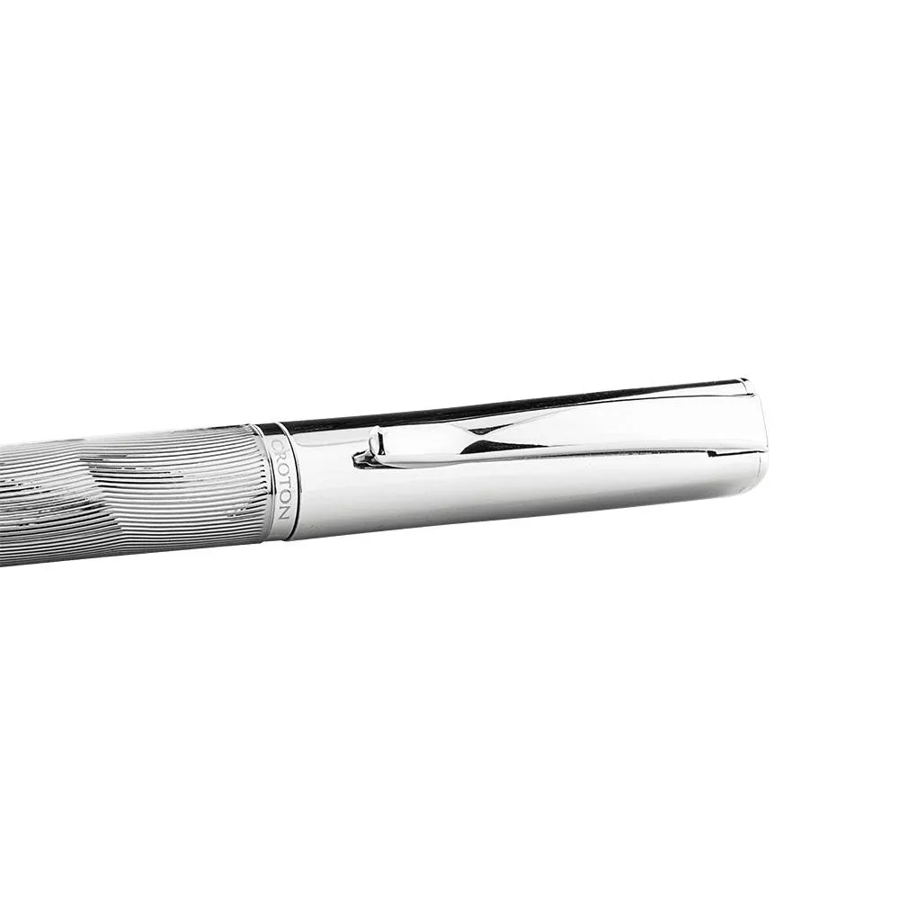 Gray Ballpen with Carved Lines and Painted Oil