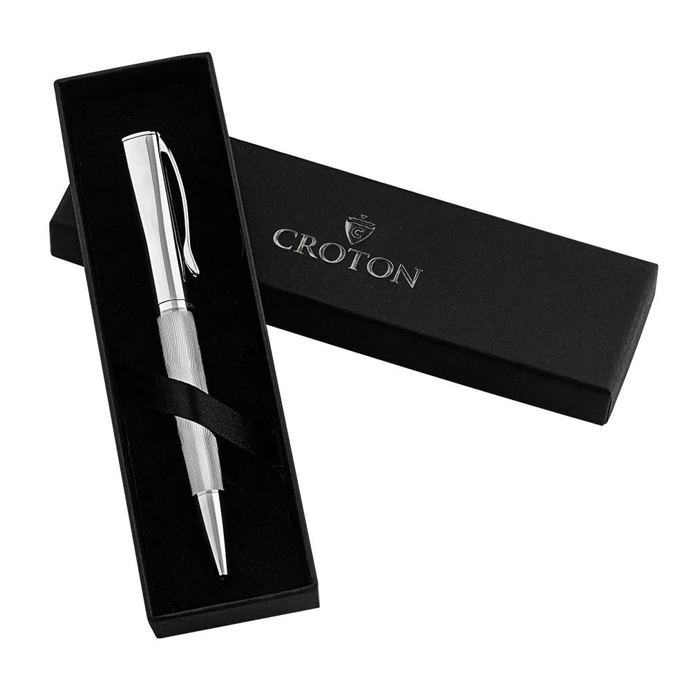 Gray Ballpen with Carved Lines and Painted Oil