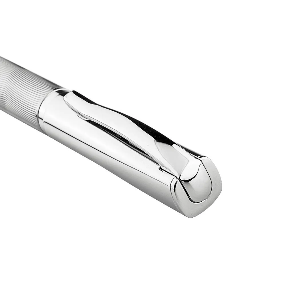 Gray Ballpen with Carved Lines and Painted Oil