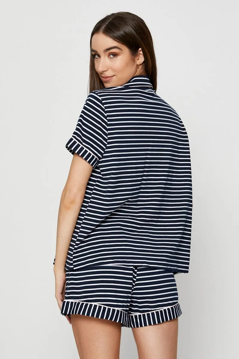 Stripe Jersey Pyjamas Set
