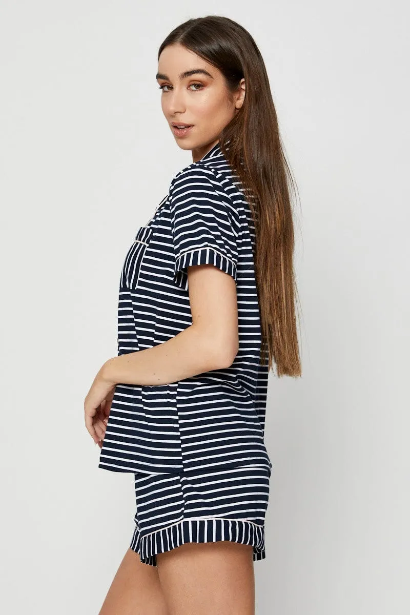 Stripe Jersey Pyjamas Set