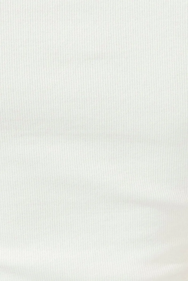 White Top Split Front Short Sleeve